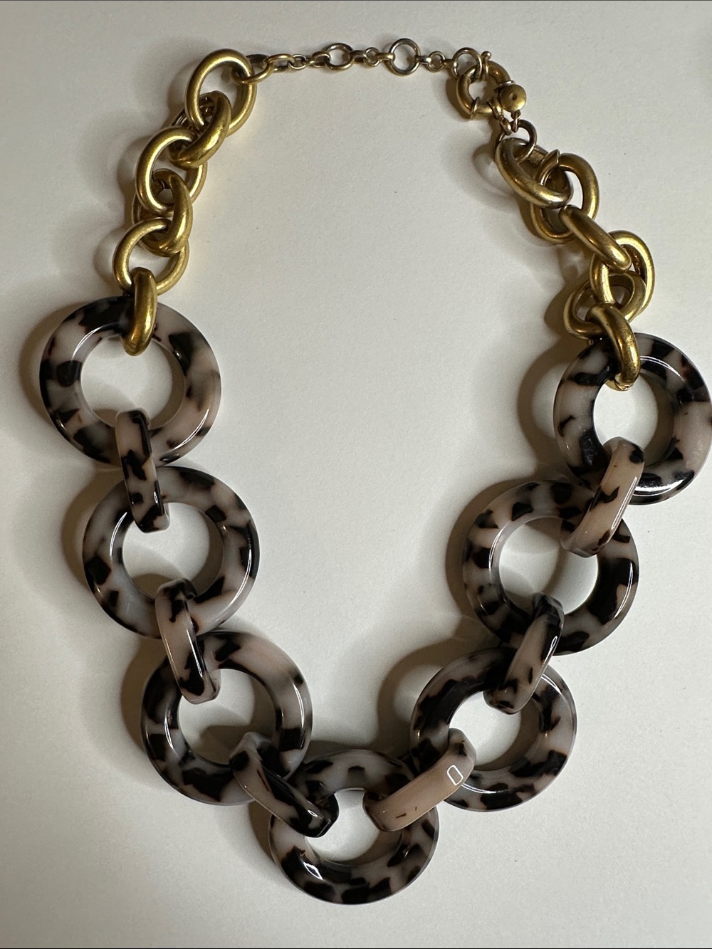 J. Crew Statement Tortoiseshell Link Necklace in Beige and Black